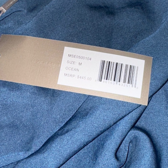 Halston Heritage Ocean Charmeuse Draped Dress New M - Picture 9 of 14
